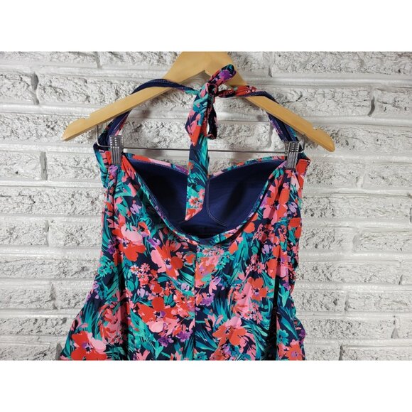 Catalina Women Swimsuit 2X 18W 20W Plus One Piece Built in Bra Halter FLO155XE - Picture 6 of 11